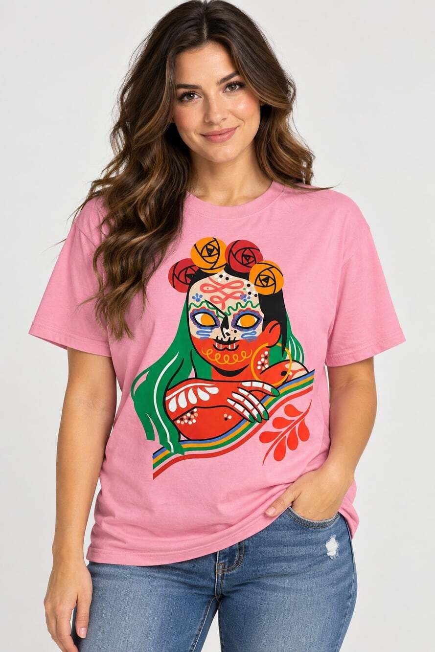 NWT Urban Outfitters Dia Pacheco X Golden Hour Tee Small Sugar Skull New T36